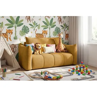 Fun Möbel Schlafcouch Stoff 2-Sitzer Gelb