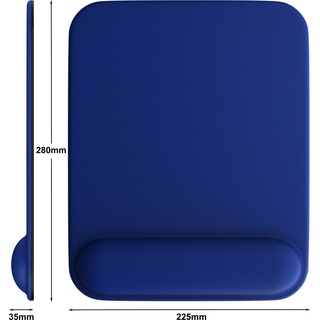 CSL Gaming Mauspad, Office Mausmatte mit Gelkissen mit & Handgelenkauflage, 22,5 x 28 cm, dunkelblau, Mausmatte, Blau