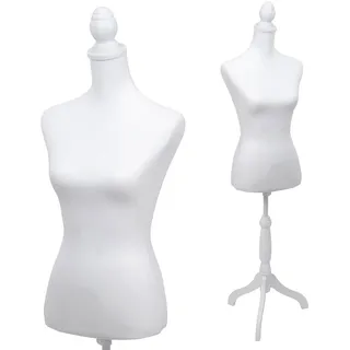 MCW Schneiderpuppe MCW-Q24, Schaufensterpuppe Torso weiblich, Schaumstoff, abnehmbarer Bezug, MVG-zertifiziert ~ weiß