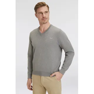 V-Ausschnitt-Pullover GANT "Classic Cotton V-Neck" Gr. XL, grau (dark grey melange) Herren Pullover V-Ausschnitt-Pullover