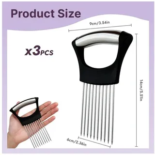 FELIXLEO Gemüseschneider 3er Set Zwiebel Halter Edelstahl Zwiebelschneider weiß