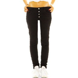 be styled Low-rise-Jeans Low Waist Hose hüftige Röhrenjeans Slim Fit Hüftjeans - Damen - j43l-1 mit Stretch-Anteil schwarz 38