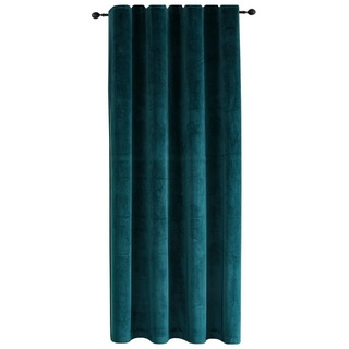 Haus und Deko Gardine Vorhang Kräuselband Verdunkelung 140x245 cm Samt weich blickdicht, Kräuselband (1 St), Polyester grün