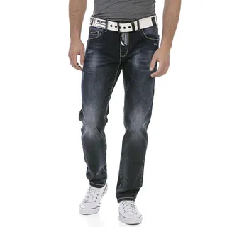 Regular-fit-Jeans CIPO & BAXX Gr. 33, Länge 34, blau (darkblue) Herren Jeans Regular Fit mit markanter Waschung