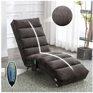 Furnishings Home Massagesessel Relaxliege Elektrisch Relaxsessel Schlafsessel (5 Sanfte Massageprogramme mit Fernbedienung,250 kg Belastungskapazität), Ergonomische Fernbedienungs-Steuerung grau