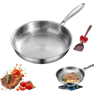 Kovali Titan Bratpfanne, 26/28/30 cm Kovali Pfanne Titan, Titans Pfannes Unbeschichtet, Premium-Pfanne Kratzfest Ultra-Durable Non Stick Bratpfanne mit Deckel für Die Küche Kochen (Non Stick, 28cm)