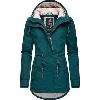 Winterjacke RAGWEAR "Monadis Black Label" Gr. S (36), grün (flaschengrün) Damen Jacken Lange stylischer Winterparka für die kalte Jahreszeit
