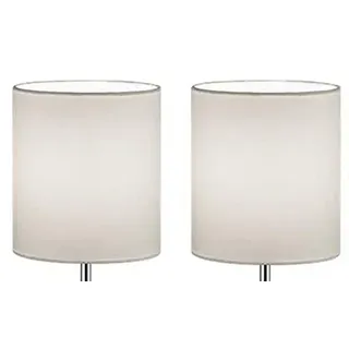 2 Stück SET Stoffschirm kleiner Lampenschirm E14 Ersatzschirm Leuchtenschirm Stoff Lampenschirme Ersatzteil Stoffleuchte Tischleuchte Pendelleuchte Lampenschirm weiß