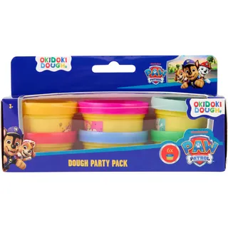PAW Patrol Knete Set | Okidoki Dough Party Pack mit 6 Farben | Kinderknete ab 3 Jahren | Kreatives Knetset für Kinder | Mit Chase, Marshall, Skye, Rubble, Rocky & Zuma |Offizielles Nickelodeon Product