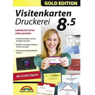 Markt + Technik Markt & Technik Visitenkarten Druckerei 8.5 Gold Edition Vollversion, 1 Lizenz Windows Büroorganisation