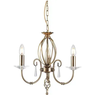 Elstead Lighting, Kronleuchter, Aegean Kronleuchter E14 3-fach Gealtertes Messing (38 cm)