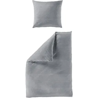 Bettwäsche BIERBAUM "Chic Uni", grau (hellgrau), B/L: 240cm x 220cm, 1 Stk., 2 Stk., Seersucker, B/L: 40cm x 80cm & 40cm x 80cm, 3 Stk., Seersucker, Obermaterial: 100% Baumwolle, Bettwäsche, Bettwäsche, Schickes Unidesign: Modern und elegant für jedes Schlafzimmer
