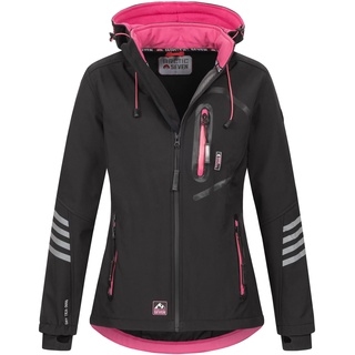 Softshelljacke ARCTIC SEVEN "ASNicolia" Gr. M, pink (schwarz, pink) Damen Jacken Softshelljacken funktionale Outdoorjacke mit abnehmbarer Kapuze