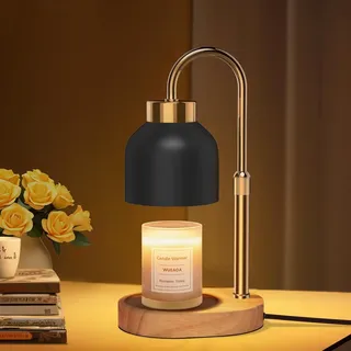 seenlast Kerzenwärmer Lampe, Elektrischer Candle Warmer Lamp, Candle Warmer mit Timer und Dimmer, Vintage Kerzenwärmer für Duftkerzen im Glas, Zuhause, Schlafzimmer, Dekoration (Schwarz)