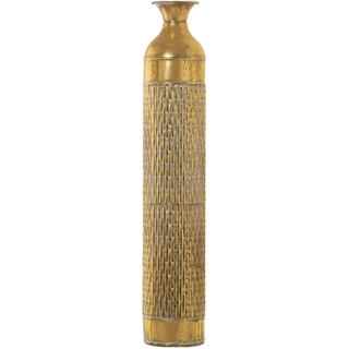 DRW Bodenvase aus Metall in Gold 17 x 89 cm, Mehrfarbig, estandar