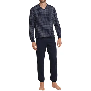 SCHIESSER Pyjama Langer Schlafanzug Blau S (48)