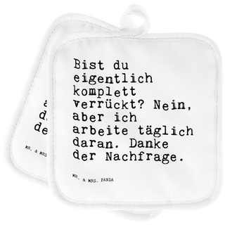 Mr. & Mrs. Panda Topflappen Bist du eigentlich komplett... - Weiß - Geschenk, Frau, Freundin, Ofe, (1-tlg) weiß