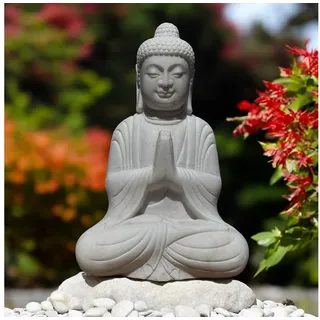 Asien LifeStyle Buddhafigur Garten Buddha Statue Marmor Stein Anjali Mudra
