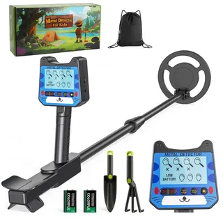 TLPEMN Metalldetektor für Kinder, leichter Detektor mit LCD-Display und Tonanzeige, IP68 wasserdicht und hohe Empfindlichkeit, 2 Modi, Schatzsuche für Kinder, Goldsucher (blau)