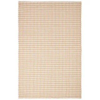 Homescapes Vichy-Karo Handwebteppich 70 x 120 cm Beige