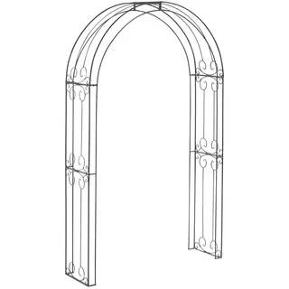 Dehner Rosenbogen Ornamento, ca. 210 x 39 x 120 cm, lackiert, feuerverzinkt, dunkelgrau