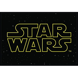 Star Wars Fußmatte, Poyamid, schwarz gelb, 50x70x0.4 cm