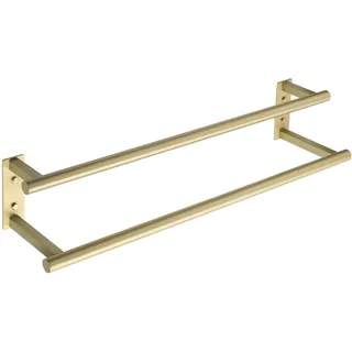 Mooche 60CM Doppelter Gold Towel Rail,SUS304 Edelstahl Handtuchhalter Wand | Gästehandtuchhalter,Handtuchhalter Rostfrei Langlebig,Handtuchständer Küche für Bad,Schlafzimmer Doppelter Handtuchständer