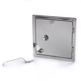 rg-vertrieb Kamintür Reinigungstür Revision Schornstein Edelstahl Putztür Weiss Stahl 2 Größen (Stahl 14x14cm)