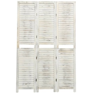 furnicato Raumteiler 3-tlg. Antik-Weiß 105x165 cm Holz weiß