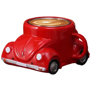 Uxsjakjsd Lustige Kaffeetasse in Form Eines Käfers, Modische Kaffeetasse in Autoform, Teetasse für Autofans, Handgefertigt, A