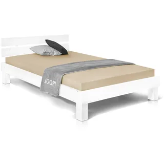 Singlebett Bett Massivholzbett Futonbett PUMBA 90x200 cm Holz Fichte massiv Weiß