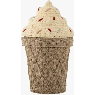 Bloomingville Cillie Aufbewahrungskorb mit Deckel 40 x 40 x 72 cm beige