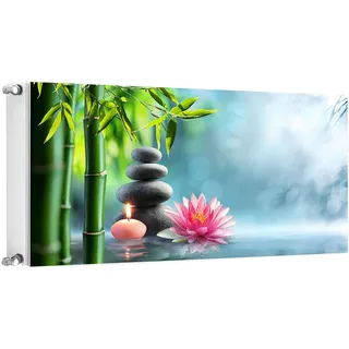 TMK ArtDeko Magnet Heizkörperabdeckung Innovative Lösung Selbsthaftend 120x60 Heizkörperabdeckung, Heizkörperverkleidung, Steine