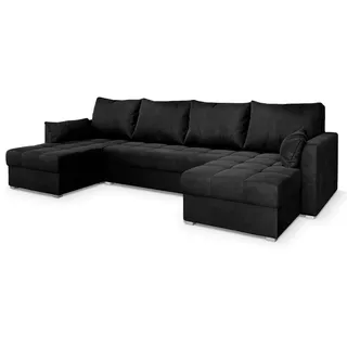 masseno Ecksofa NAKO M Polyester 3-Sitzer Schwarz