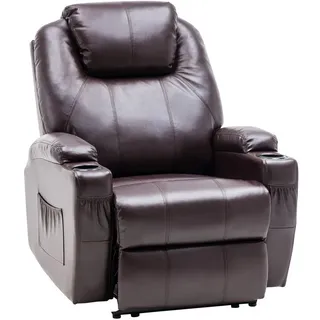 MCombo Relaxsessel 7061 Kunstleder 92 x 109 x 92 cm Braun elektrisch mit Relaxfunktion