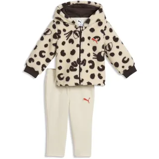 Jogginganzug PUMA "Minicats Imaginary Friend Trainingsanzug Kinder", Mädchen, Gr. 98, beige (alpine snow weiß), Obermaterial: 100% Polyester. Kapuzenfutter: 100% Polyester, Sportanzüge Jogginganzug