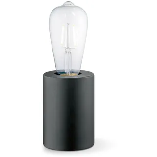 Home Sweet Home Moderner Tischlampe Dry Rund | 7,5/7.5/10cm | Schwarz | Nachttischlampe | Metall | geeignet für E27 LED Glühbirne | mit Kabelschalter | geeignet für Wohnzimmer, Schlafzimmer