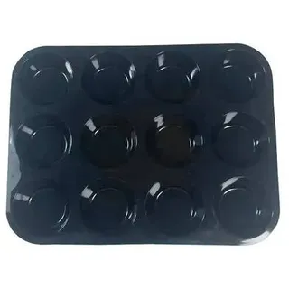 Silikon-Kuchenform – Muffinform für 12 Tassen Black