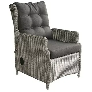 Sunfun Pauline Gartensessel  (B x T x H: 64 x 81 x 101 cm, Polyrattan, Bambusgrau, Rückenlehne verstellbar)