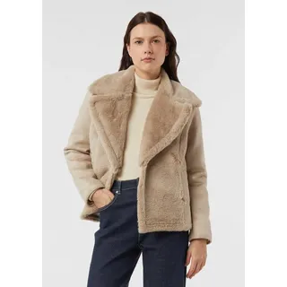 comma Funktionsjacke Outdoor-Jacke Fake Fur-Jacke im Materialmix beige 46 EU