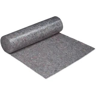 Relaxdays Malervlies, Abdeckvlies Rolle, 1 x 50 m = 50m2, rutschfest, wasserabweisend, 200g/m2, Streichen, Umzug, grau