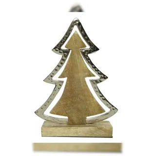 Kaemingk Weihnachtsbaum Tannenbaum Holz natur H 20 cm