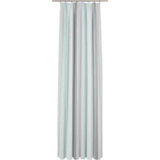 Gardine WIRTH "28066" Gr. 8, blau (türkis), B:750cm H:175cm, Polyester, Gardinen, Store - Faltenband 1:3