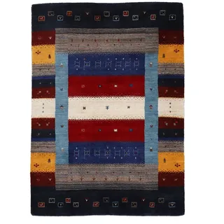 carpetfine Wollteppich Gabbeh Don Multi 80x150 cm | Moderner Teppich für Wohn- und Schlafzimmer