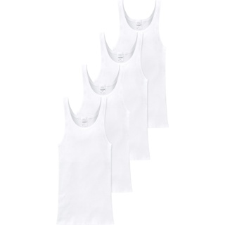 Schiesser, Herren, Shirt, 4er Pack Cotton Essentials Doppelripp Unterhemd, Weiss, (3XL)