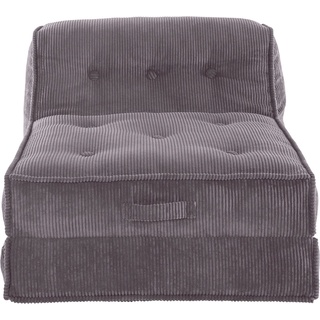 INOSIGN Sessel Pia, Loungesessel aus Cord, in 2 Größen, mit Schlaffunktion, Pouf-Funktion. grau 106 cm x 82 cm x 125 cm