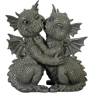 MC Gartenfigur Gartendrache - Modell Liebespaar - Fantasy Figur Deko Drache Garten