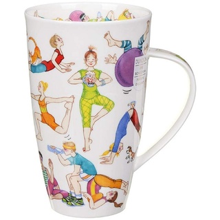 DUNOON Flexible Friends Yoga Work Out Funny Fine Bone China Large Mug Henley Style