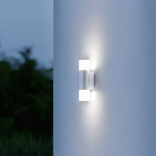 Steinel LED-Sensor-Außenwandleuchte L 910 S silber  (9,8 W, L x B x H: 8 x 8,5 x 23,5 cm, Silber, Weiß, Warmweiß)