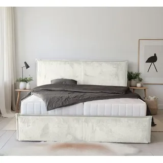Collection AB Polsterbett COLLECTION AB "Marla erhältlich in der Breite 180x200cm, mit Cordstoff bezogen", creme, B:207cm H:118cm L:215cm, Betten, Polsterbett, wahlweise mit Lattenrost und King-Matratze (28cm)
